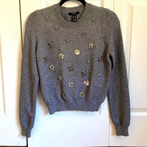 Forever 21 embellished grey sweater